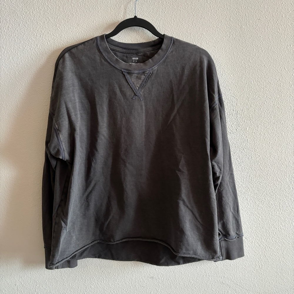 Aerie gray distressed long sleeve